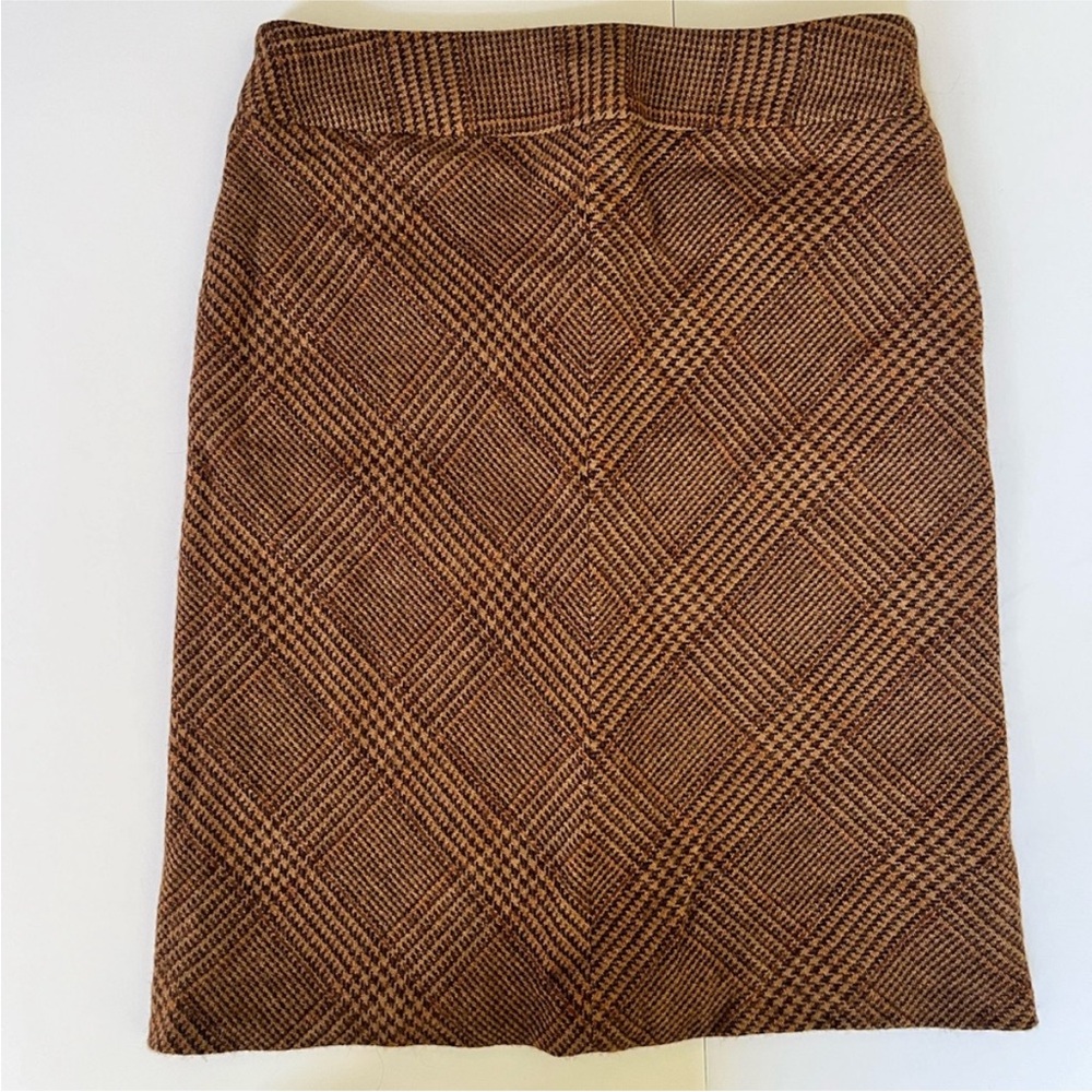 Max Mara alpaca plaid midi skirt